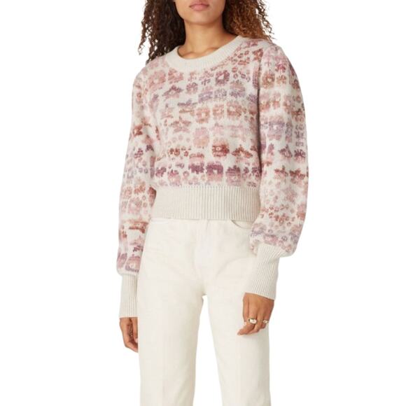 LoveShackFancy Womens Luxury Wool Alpaca Blend Sweater Sz Medium Cottage Knit - Picture 1 of 10